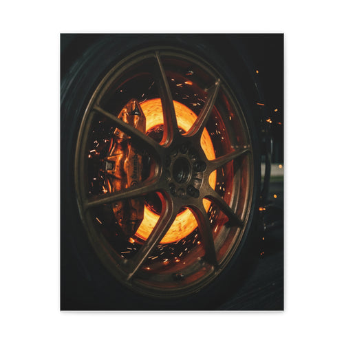 Glow Discs car canvas wall art — matte canvas front view, The Racing Society