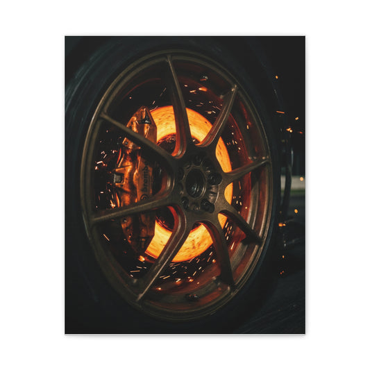 Glow Discs car canvas wall art — matte canvas front view, The Racing Society