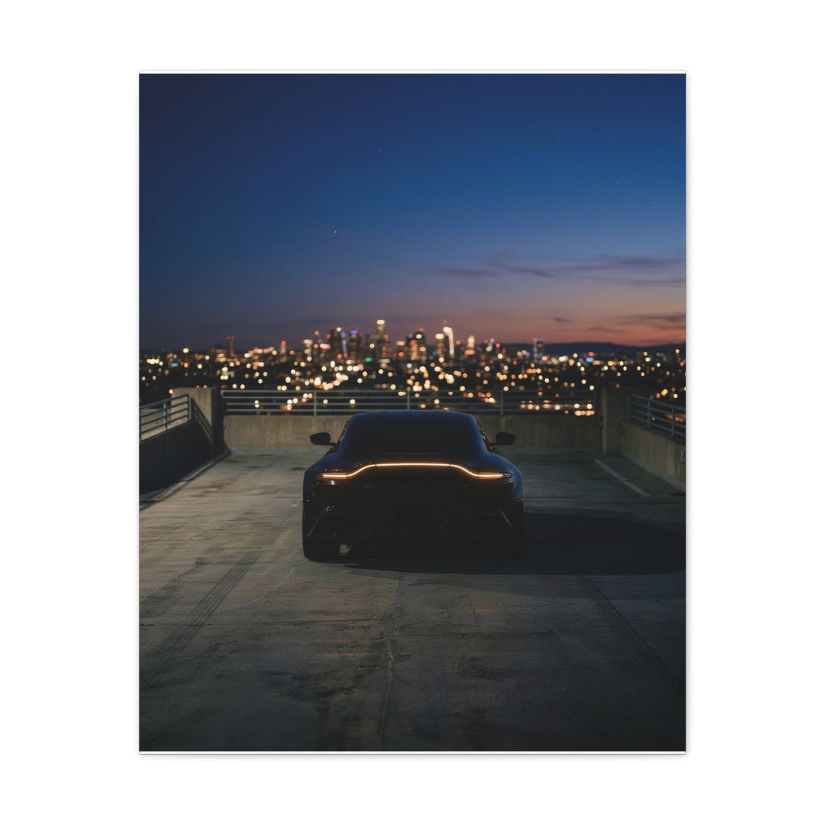Blue Hour car canvas wall art — canvas in living room, The Racing Society