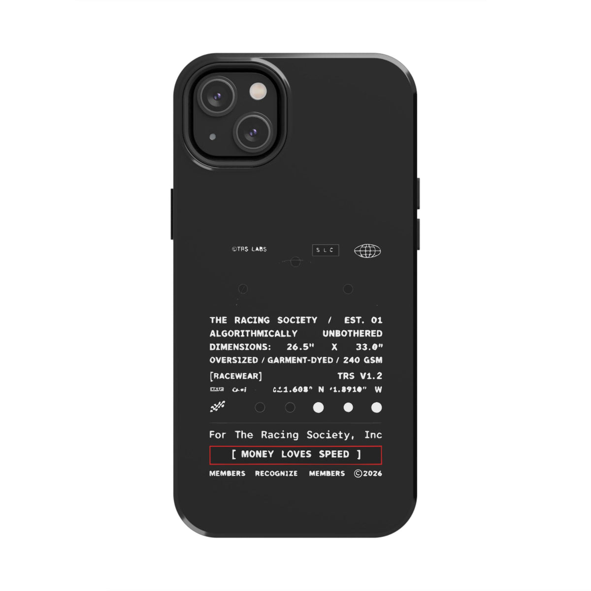 Money Loves Speed Spec — iPhone Tough Case