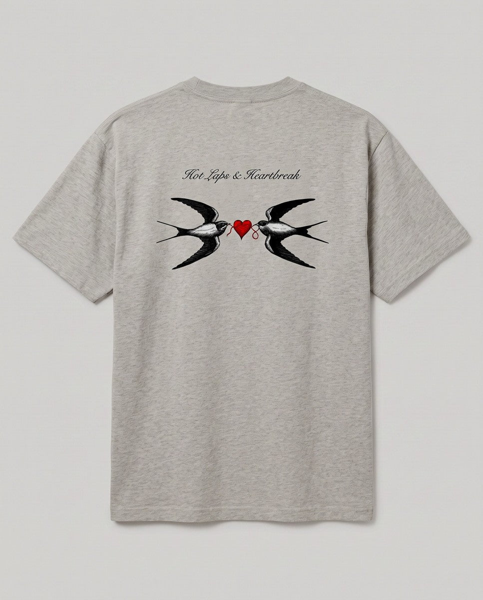 Hot Laps & Heartbreak — back flat, Faded Grey
