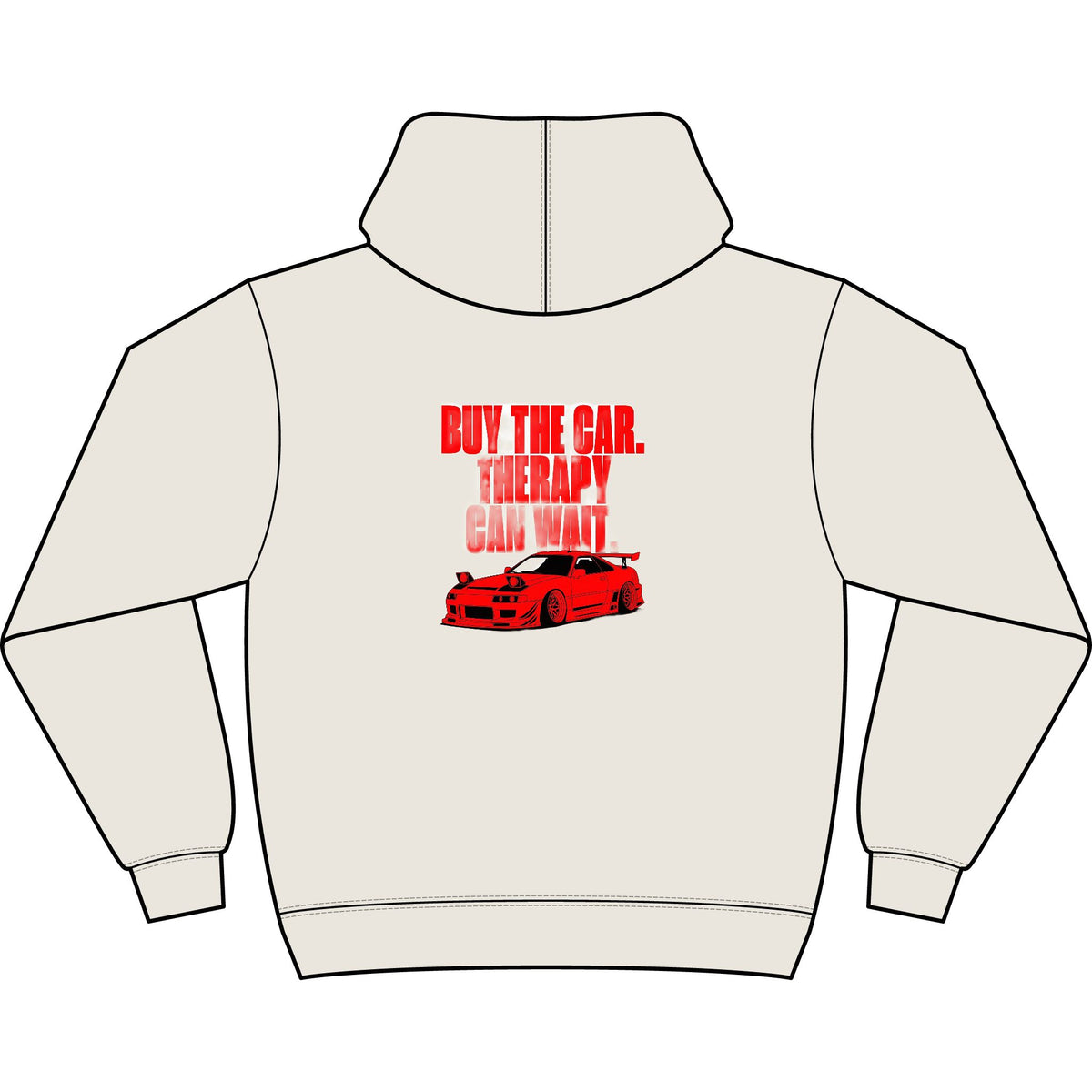 Buy The Car. Therapy Can Wait. — Box Hoodie