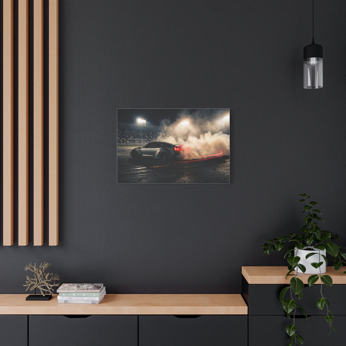 Slide car canvas wall art — canvas scale view, The Racing Society