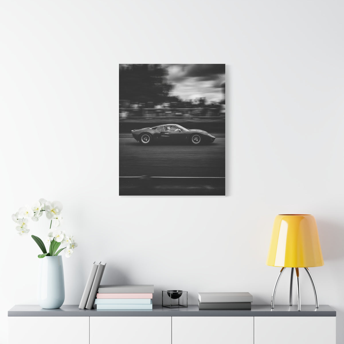 Pan Shot car canvas wall art — canvas close-up, The Racing Society