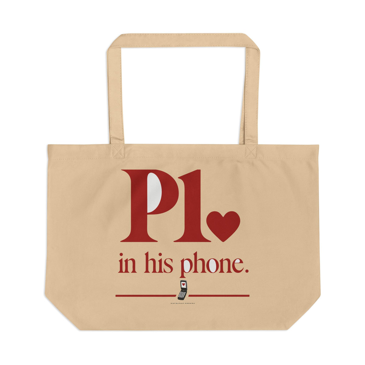 P1 In His Phone — Large Eco Tote