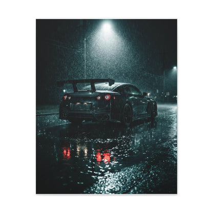 Rain Session car canvas wall art — canvas in living room, The Racing Society