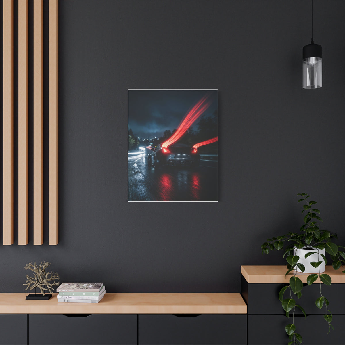 Redline Exposure car canvas wall art — canvas scale view, The Racing Society
