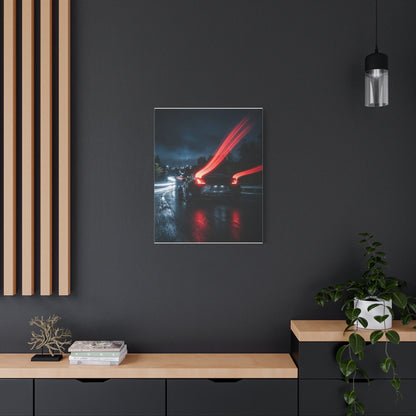 Redline Exposure car canvas wall art — canvas scale view, The Racing Society