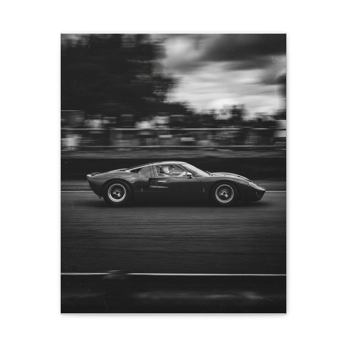 Pan Shot car canvas wall art — matte canvas front view, The Racing Society