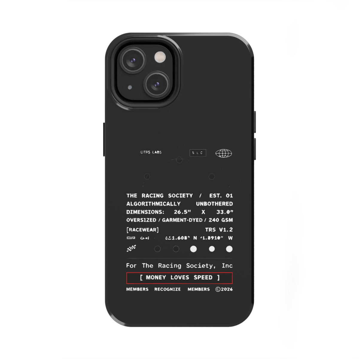 Money Loves Speed Spec — iPhone Tough Case