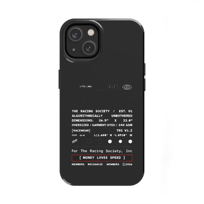 Money Loves Speed Spec — iPhone Tough Case