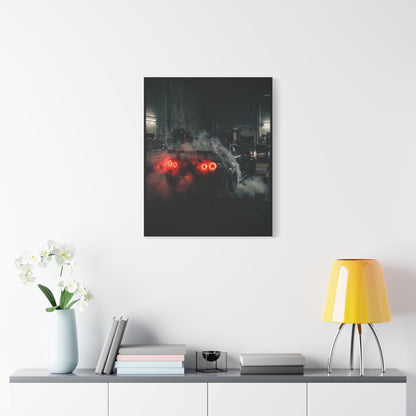 Smoke Signals car canvas wall art — canvas close-up, The Racing Society
