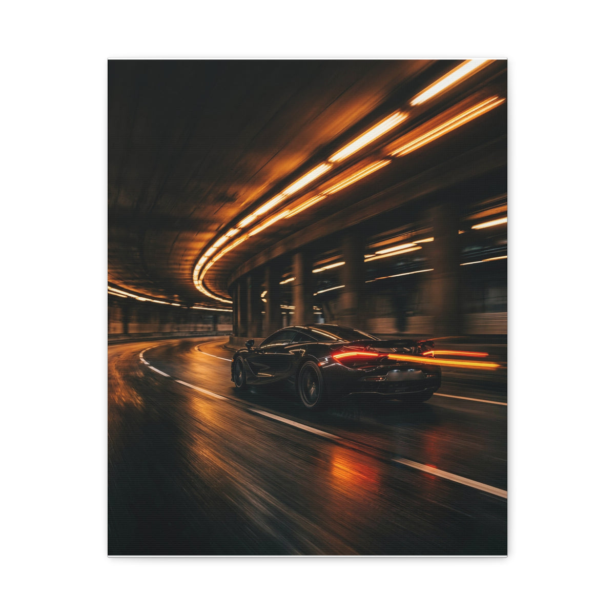 Sodium Tunnel car canvas wall art — matte canvas front view, The Racing Society