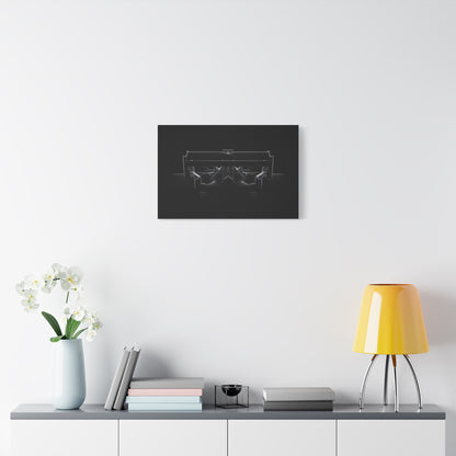 The Wing car canvas wall art — canvas corner detail, The Racing Society