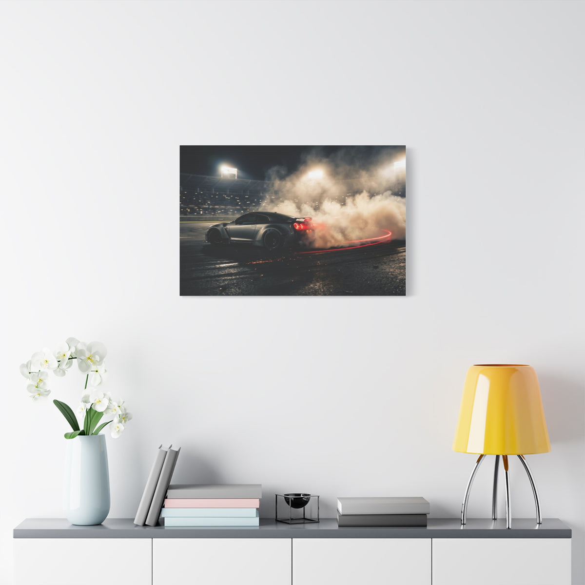 Slide car canvas wall art — canvas close-up, The Racing Society