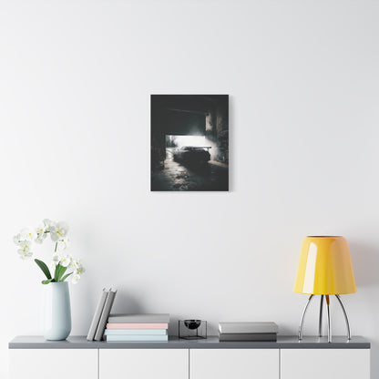 Bay Door car canvas wall art — canvas corner detail, The Racing Society