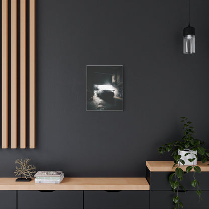 Bay Door car canvas wall art — canvas side view, The Racing Society