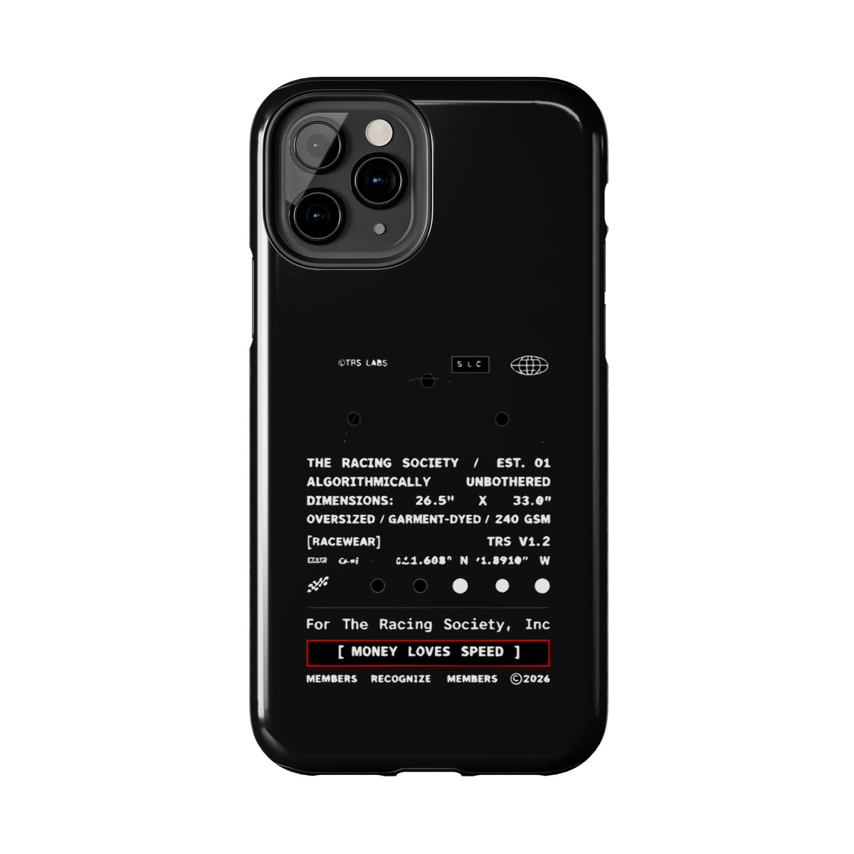 Money Loves Speed Spec — iPhone Tough Case