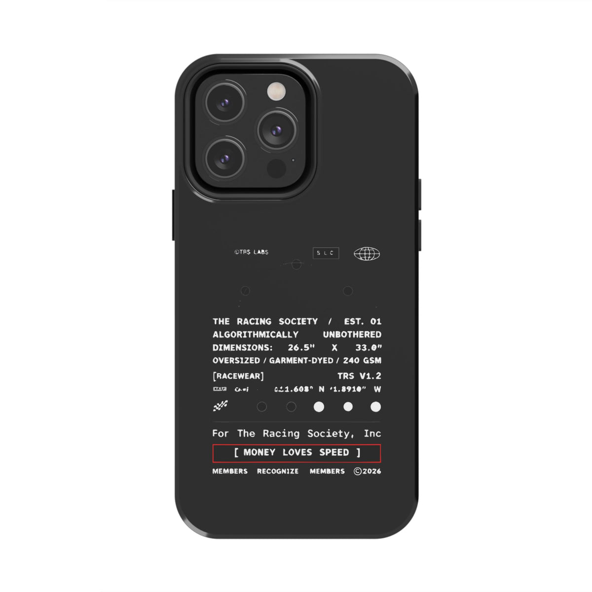 Money Loves Speed Spec — iPhone Tough Case