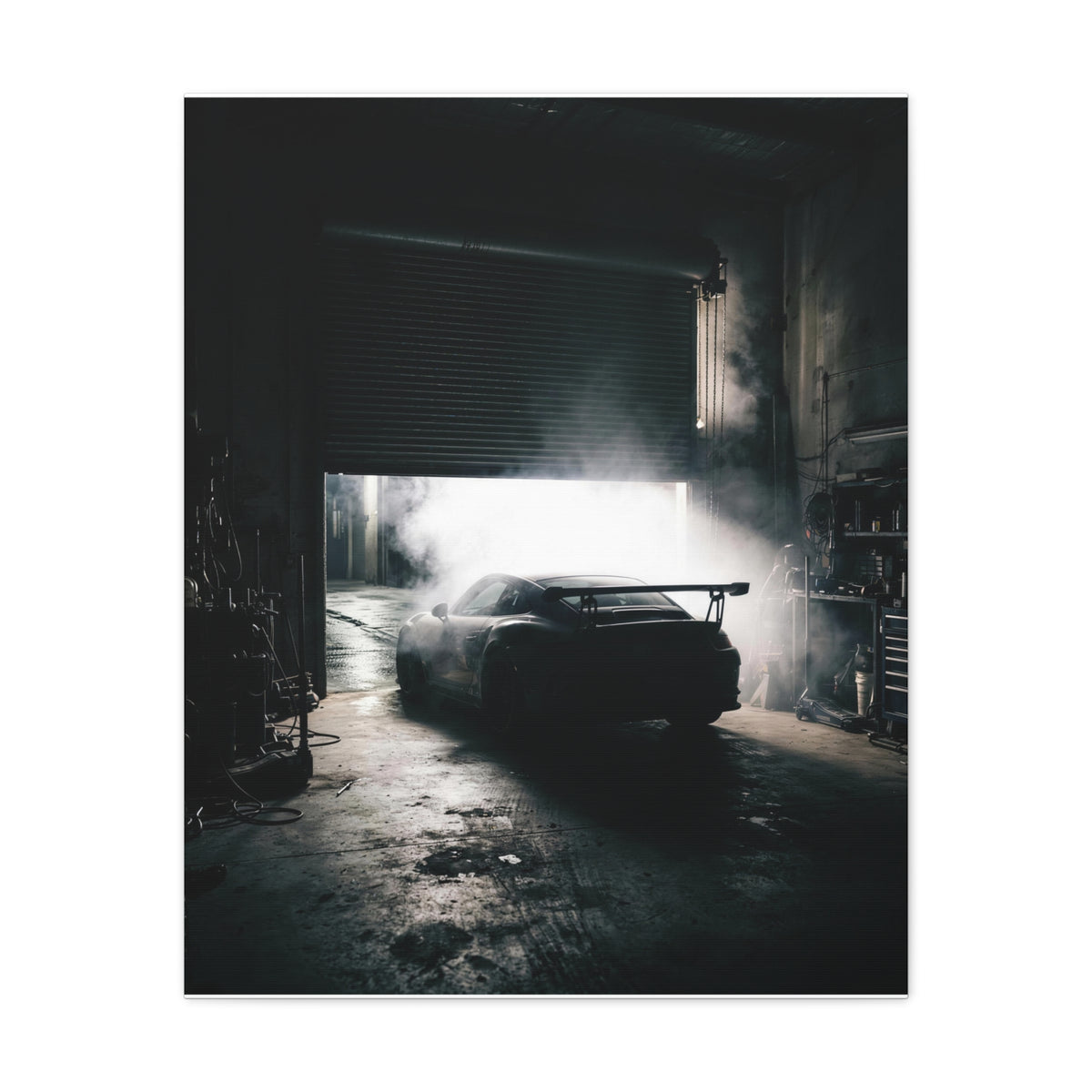 Bay Door car canvas wall art — canvas in living room, The Racing Society