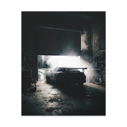 Bay Door car canvas wall art — canvas in living room, The Racing Society