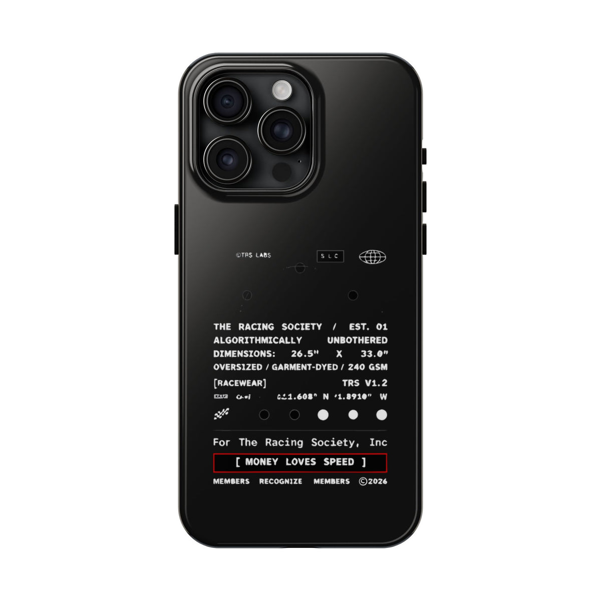 Money Loves Speed Spec — iPhone Tough Case