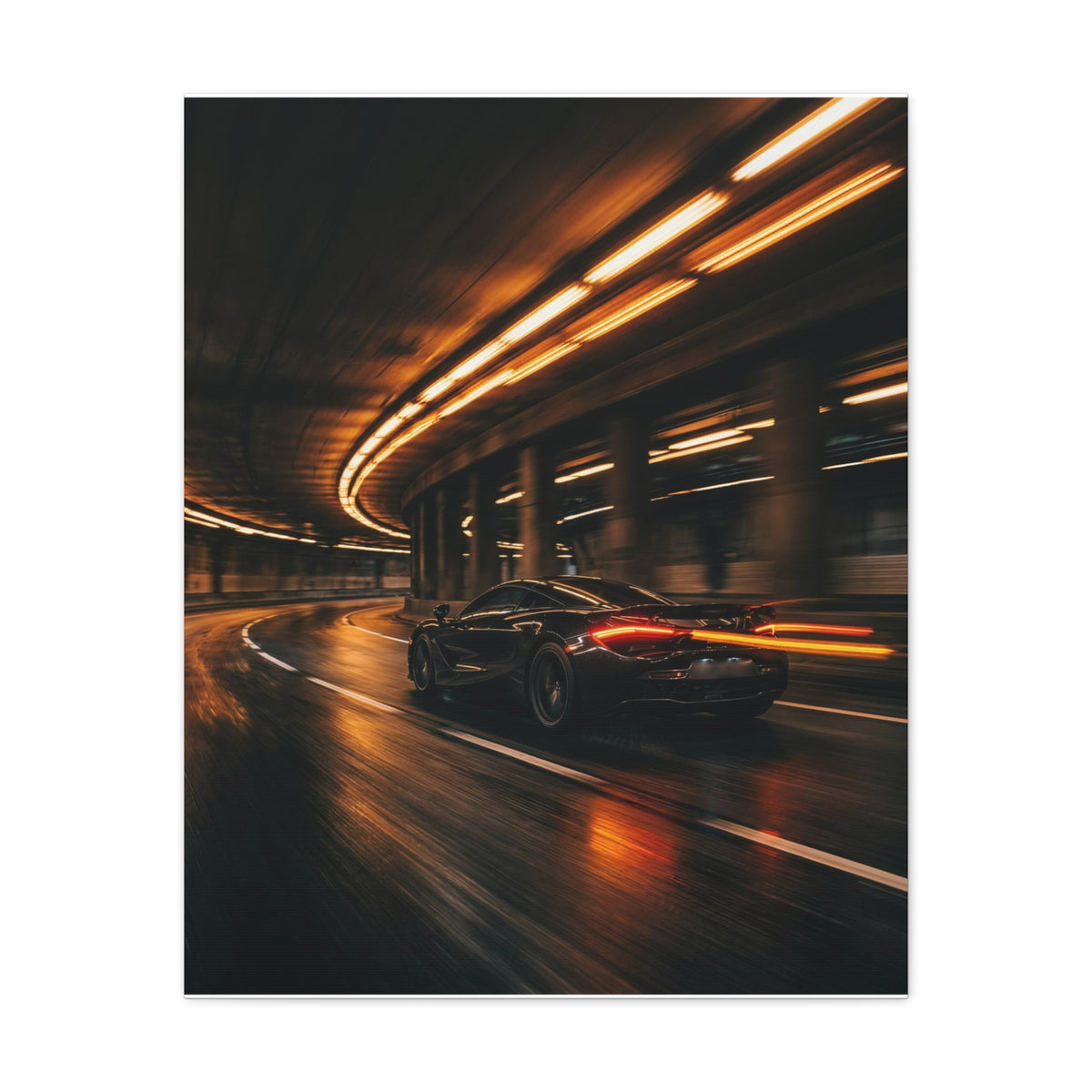 Sodium Tunnel car canvas wall art — canvas in living room, The Racing Society