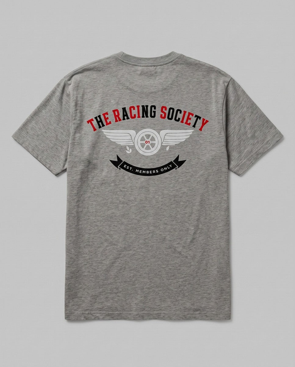 Racing Society Crest — back flat, Faded Grey