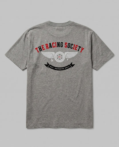 Racing Society Crest — back flat, Faded Grey