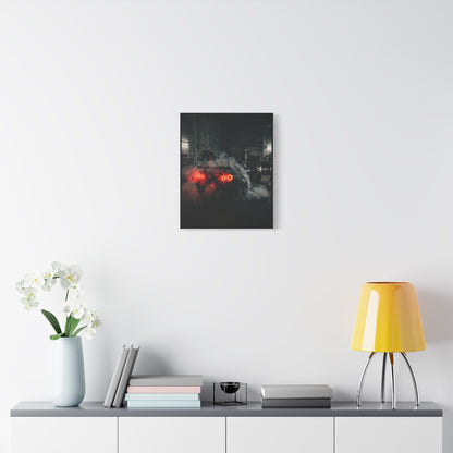 Smoke Signals car canvas wall art — canvas corner detail, The Racing Society
