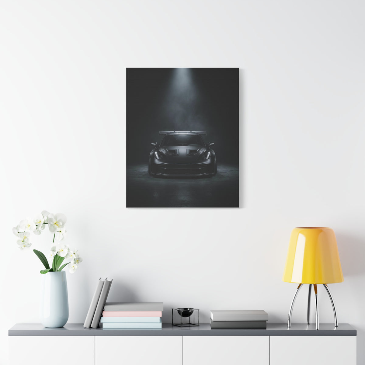 Blackout Beam car canvas wall art — canvas close-up, The Racing Society