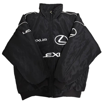 Shop the Lexus Vintage Racing Jacket – retro motorsport streetwear style with premium embroidery, unisex fit, and bold Lexus racing design.