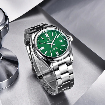 Benyar Automatic Mechanical Watch — Mens Stainless Steel Bracelet