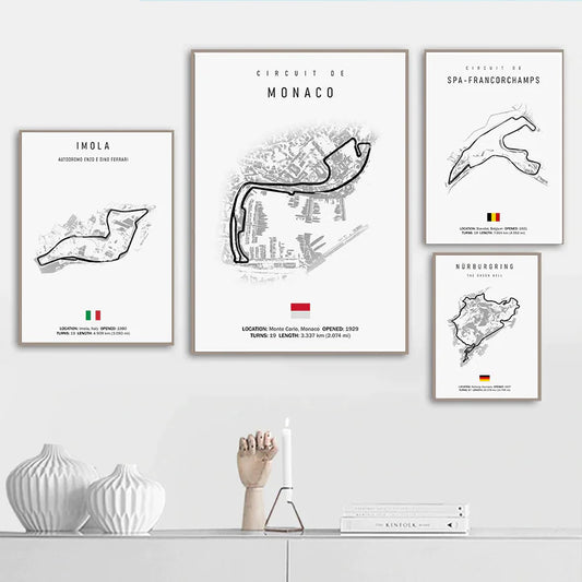 Racing Circuit - Wall Decor (White)