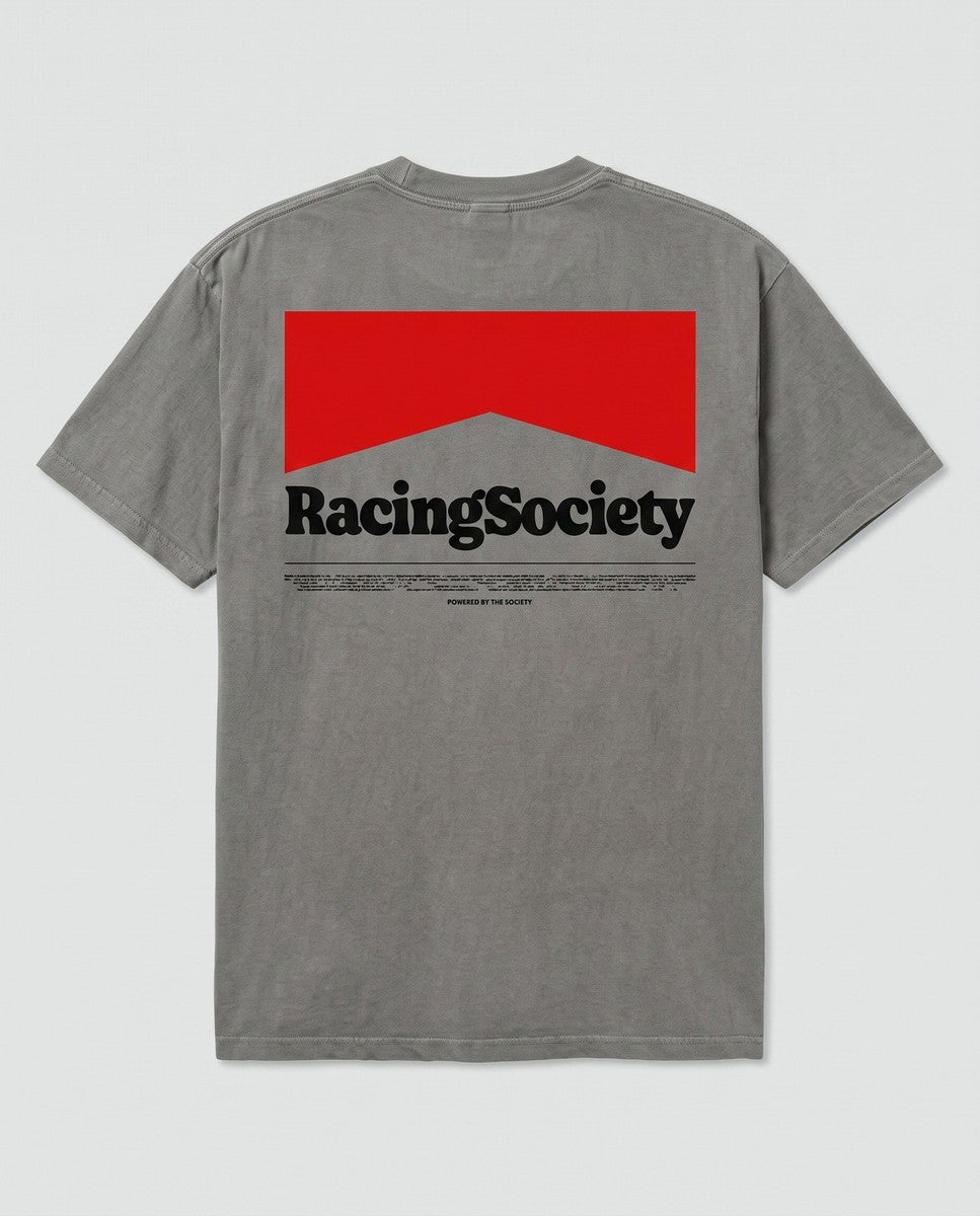 Racing Society Box Logo — back flat, Faded Grey