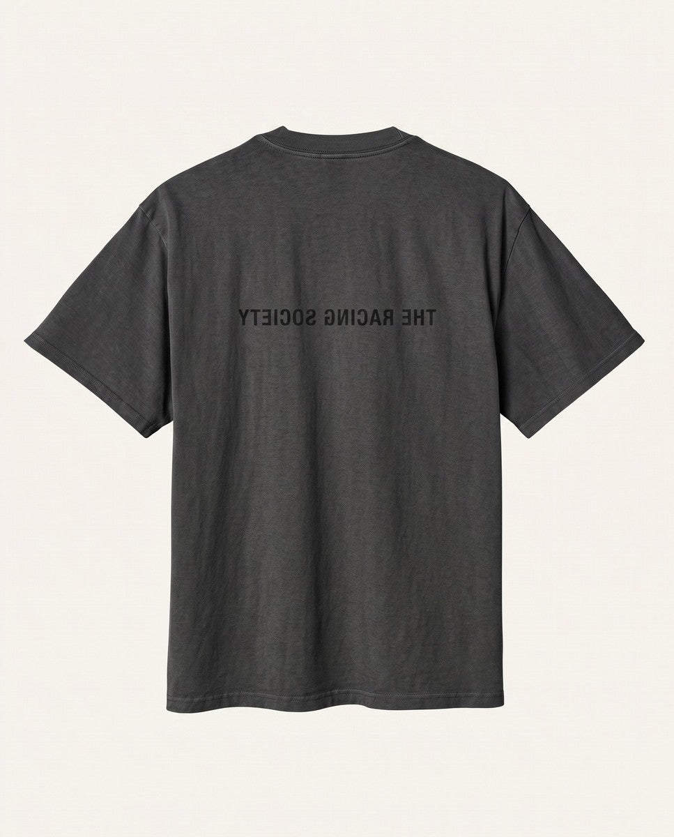 Reversed Wordmark — back flat, Faded Black
