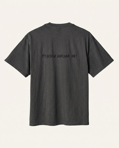 Reversed Wordmark — back flat, Faded Black