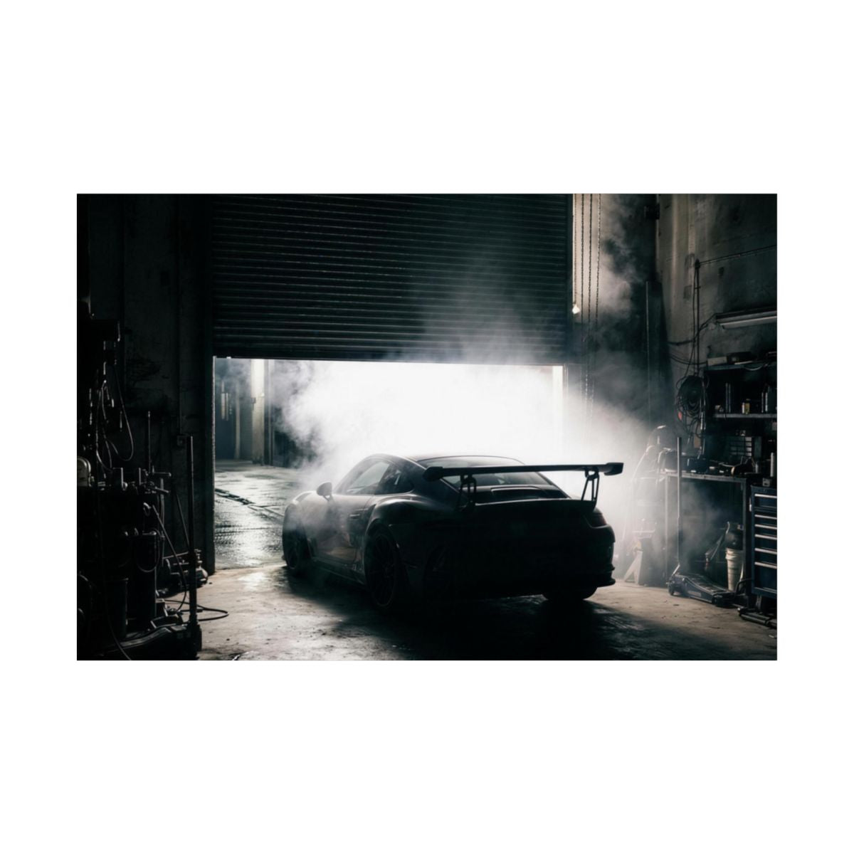 Bay Door car poster — matte automotive wall art, flat