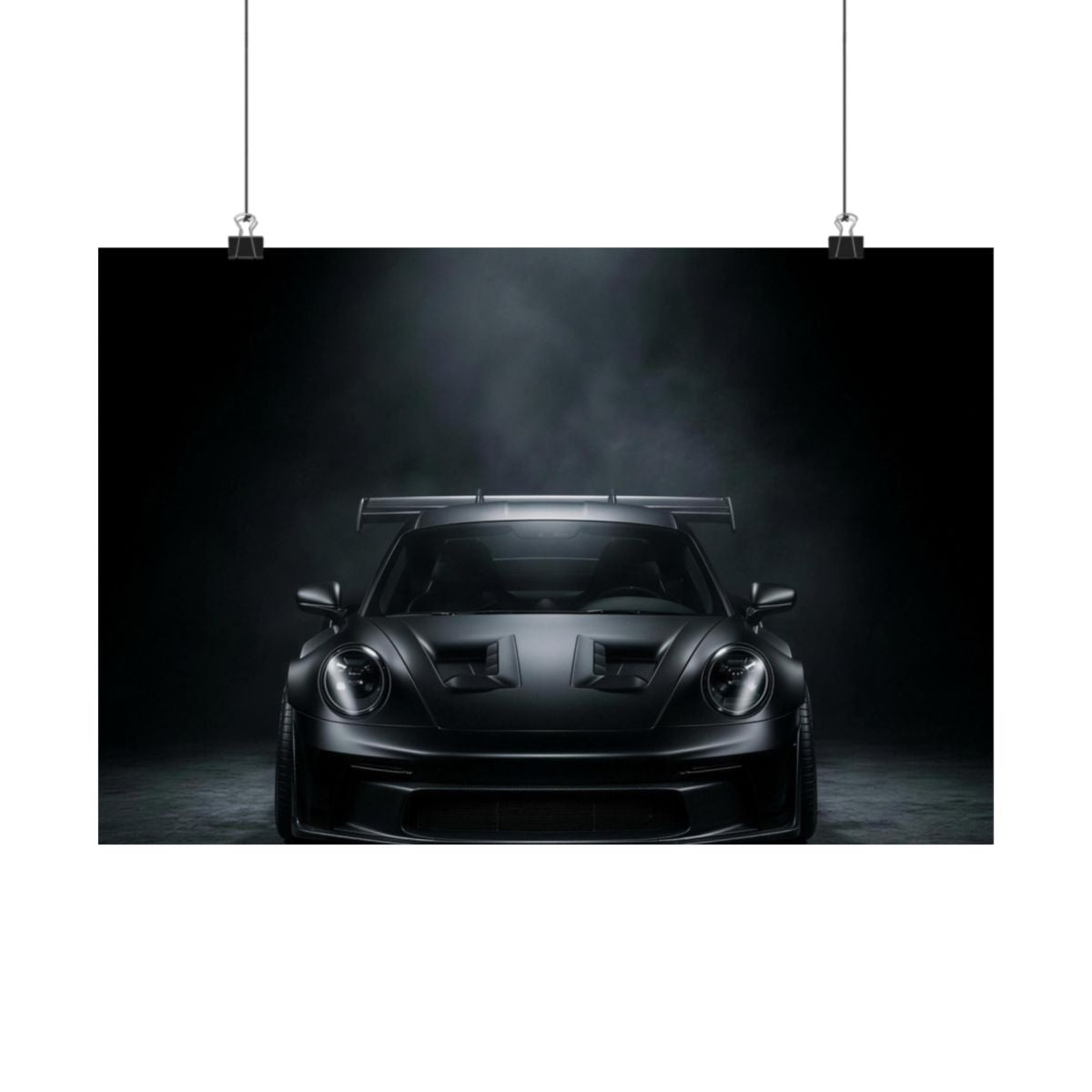 Blackout Beam car poster — matte automotive wall art, hanging