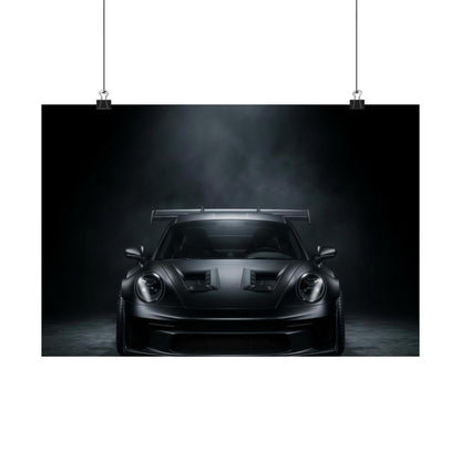 Blackout Beam car poster — matte automotive wall art, hanging