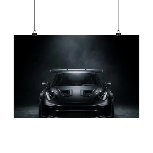 Blackout Beam car poster — matte automotive wall art, hanging