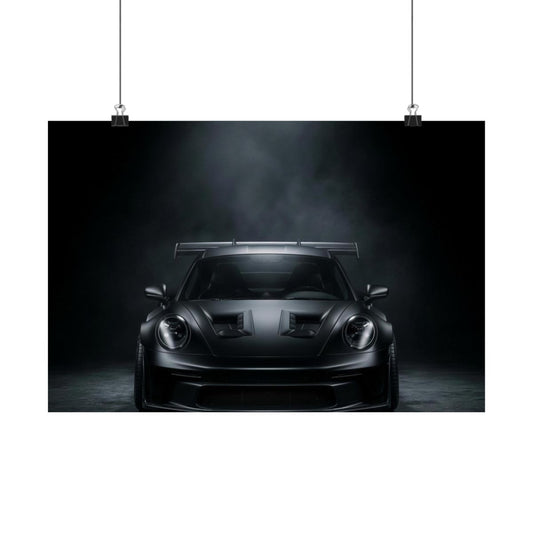 Blackout Beam car poster — matte automotive wall art, hanging