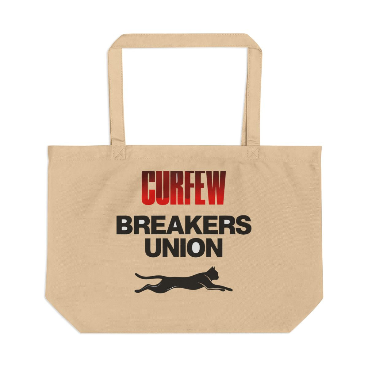 Curfew Breakers Union large eco tote bag — Oyster