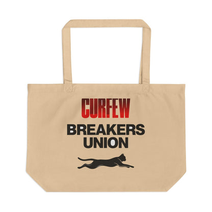 Curfew Breakers Union large eco tote bag — Oyster