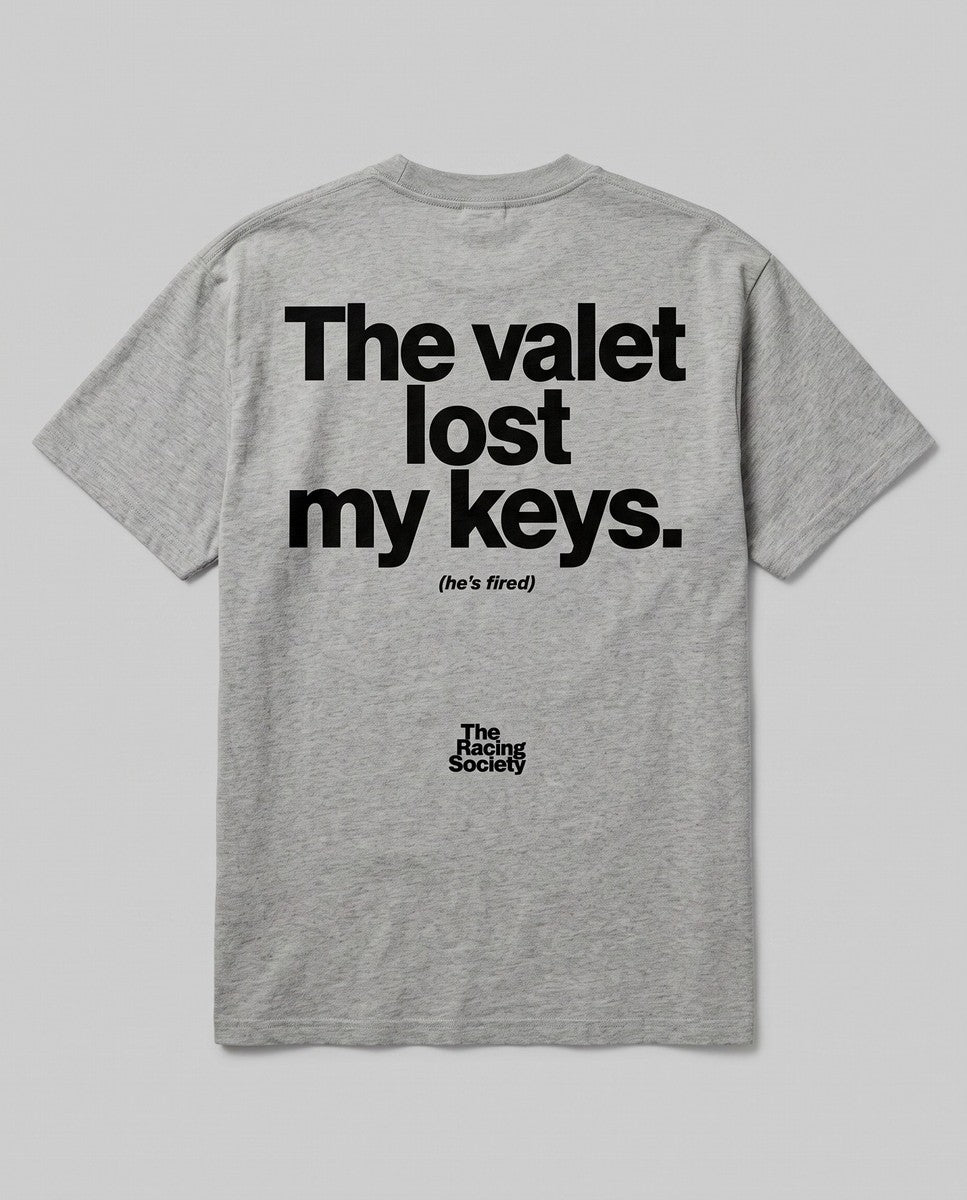 The Valet Lost My Keys — back flat, Faded Grey