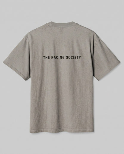 Racing Society Wordmark — back flat, Faded Grey