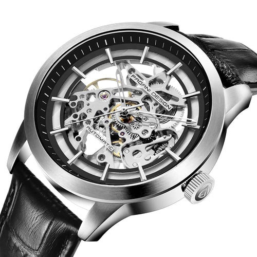 Pagani Design Skeleton Watch — Mens Automatic Open Heart Watch
