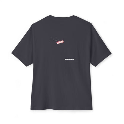Fear Doesn't Pay Rent oversized boxy tee — back print, Dark Grey