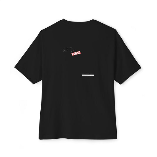 Fear Doesn't Pay Rent oversized boxy tee — back print, Black