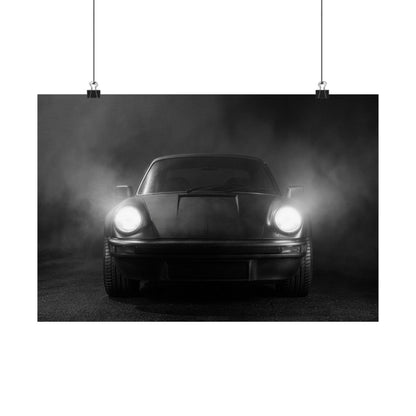 Fog Lights car poster — matte automotive wall art, hanging